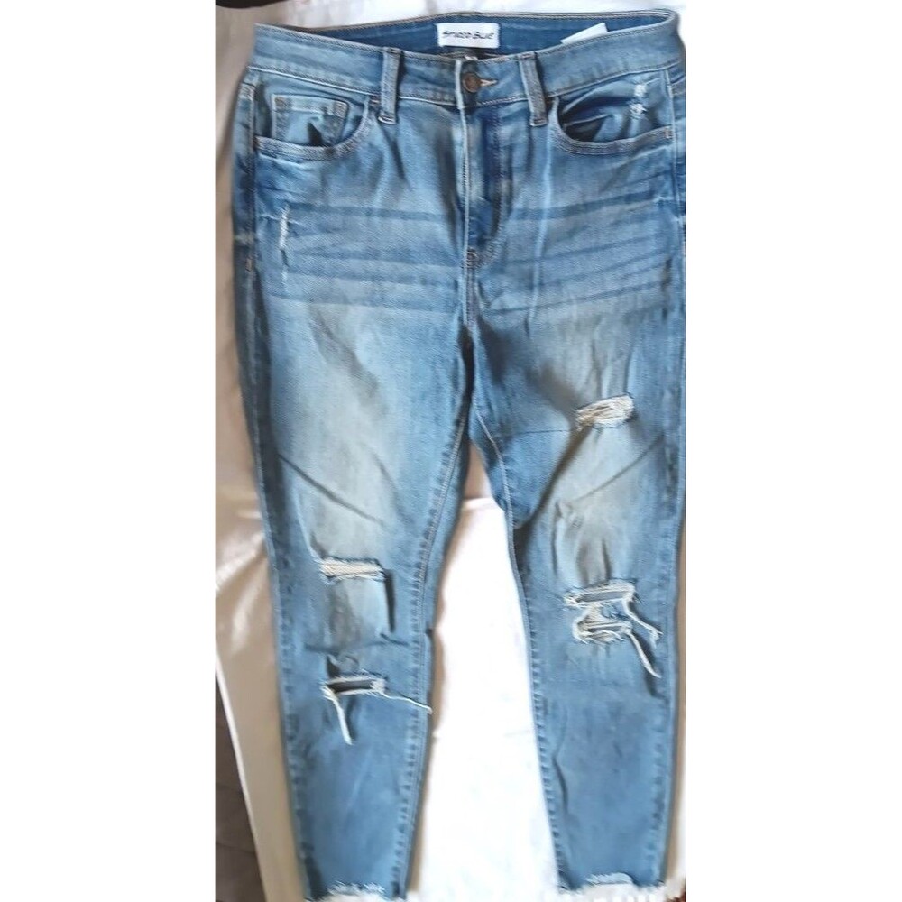 Studio Blue Jeans 28 Casey Cropped Relaxed Skinny Distressed Mid-Rise